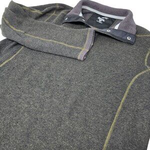 Exofficio Wool Blend Sweater Hiking Camping Fishing Medium Men Green Snap Collar